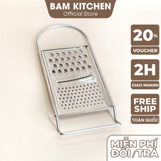 Dao bào rau củ 3 kiểu inox Bam KITCHEN có quai cầm inox siêu bén cao cấp B3K05F