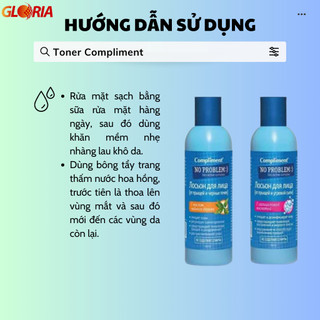 Toner Compliment No Problem Cấp Ẩm, Kiềm Dầu, Mờ Thâm 200ml