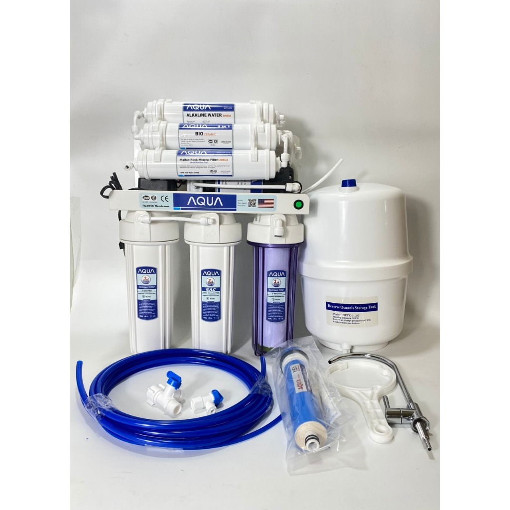 Máy lọc nước RO không vỏ tủ AQUA 8 9 10 cấp lọc , máy lọc nước RO lắp gầm bếp chính hãng AQUA, Máy lọc nước không tủ