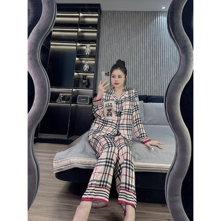 Bộ ngủ mặc nhà pijama gấu bbr lụa xước SAM mát