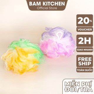 Bông tắm tròn Bam KITCHEN tạo bọt tốt cao cấp nhiều màu BTT05F