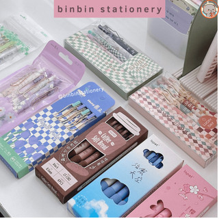  Set 4 bút Mura, Lopet đệm tay siêu êm, mực đenngòi kim, mực đen, 0.5 mm - Mua 2 set tặng 2 sấp giấy note
