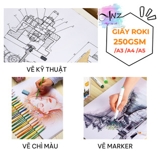 [Họa cụ ANZ] Bán sỉ giấy roki 250gsm A3 (XẤP 100 TỜ)