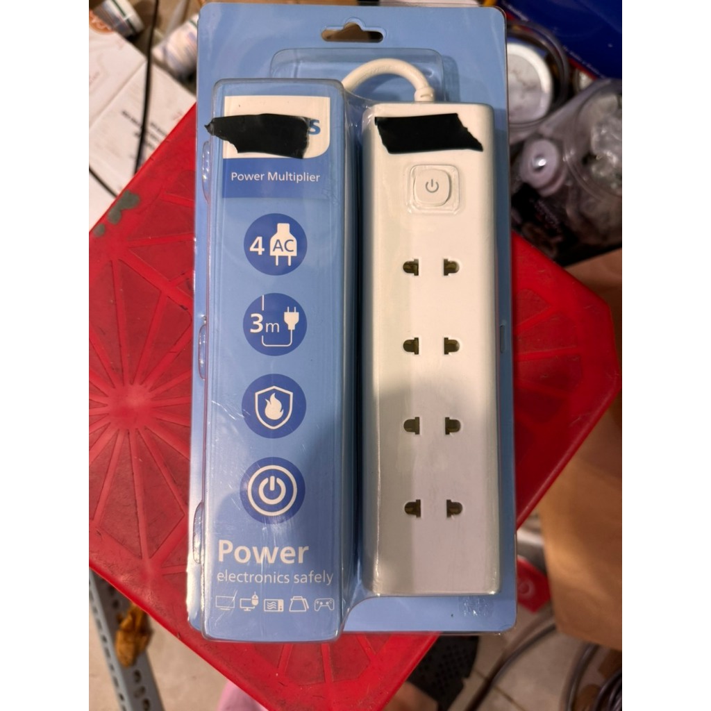 [CHÍNH HÃNG] Ổ Cắm Điện 3m PHILIPS (2500W) - 4 LỖ CẮM
