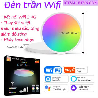 Đèn ốp trần/ bóng đèn Wifi Tuya