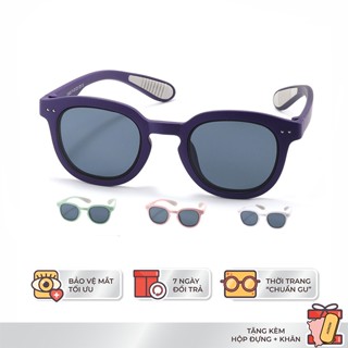 Kính Mát Cho Bé Gọng Vuông Tròn Chống Tia UV Bảo Vệ Mắt Màu Sắc Dễ Thương Tròng Phân Cực Cho Bé Trai Bé Gái AK163