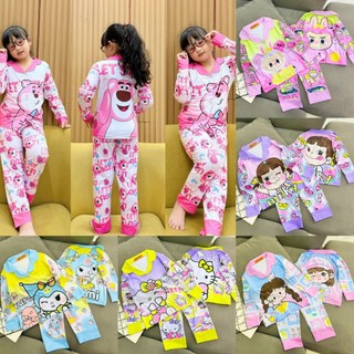 Bộ pijama quần dài tay dài bé gái mk 162