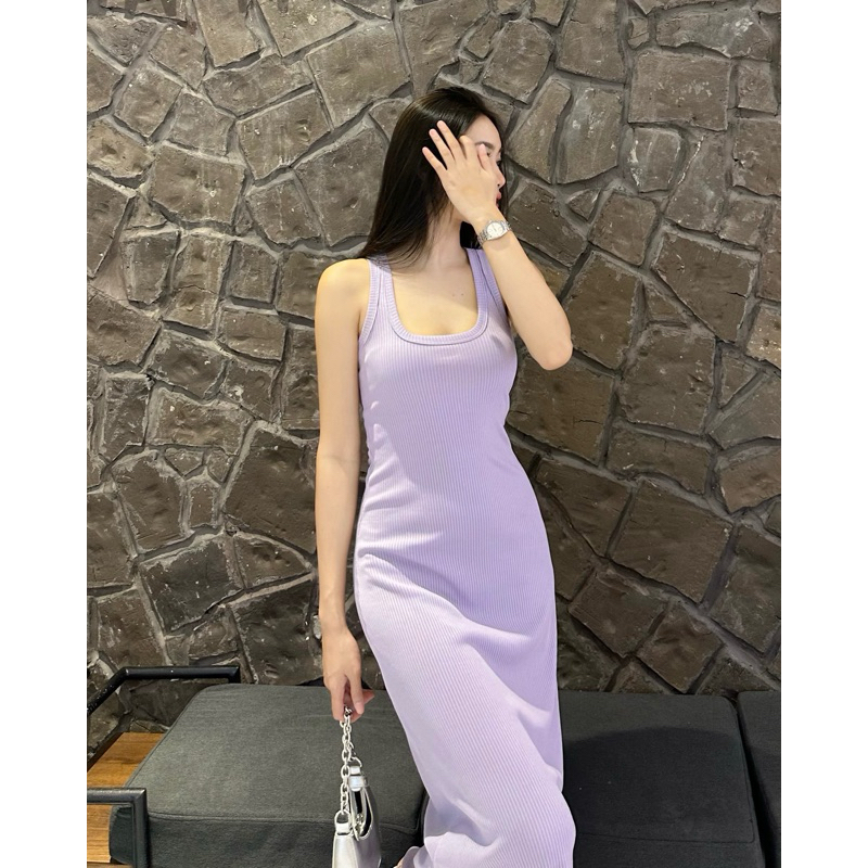 Đầm Ba Lỗ Dáng Dài Basic MayChoose Màu Pastel Freesize