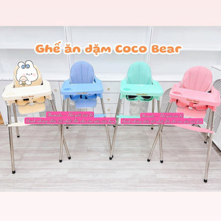 Ghế ăn dặm, bàn ăn cho bé cocobear kèm mặt bàn, điều chỉnh cao thấp cho bé từ 6 tháng -> 3 tuổi mamabu