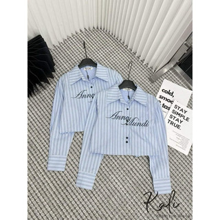 ☘️ÁO SƠ MI KẺ XANH CROPTOP☘️