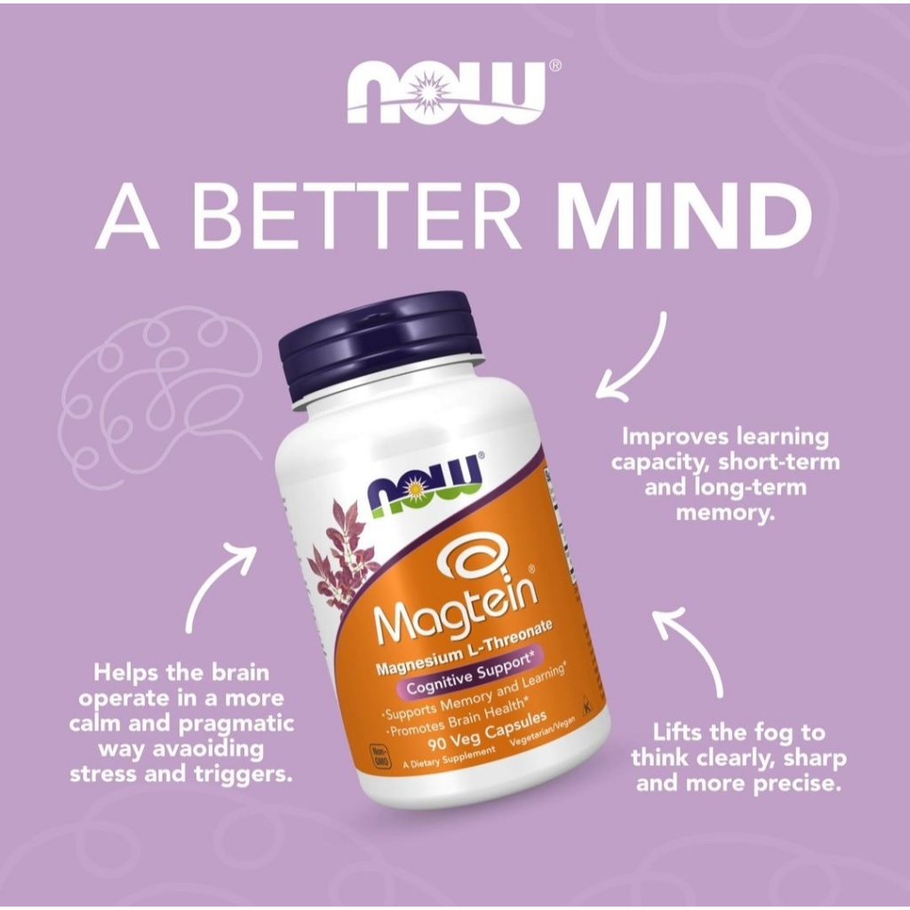 Viên uống ngủ ngon Magtein now- Magnesium threonate giảm stress cải thiện giấc ngủ, sinh lý, tâm trạng, xương chắc khỏe