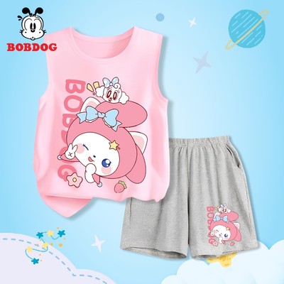 Đồ bộ bé gái BOBDOG, áo ba lỗ quần đùi vải thun cotton in hình my melody cute dễ thương cho bé BD- KS20
