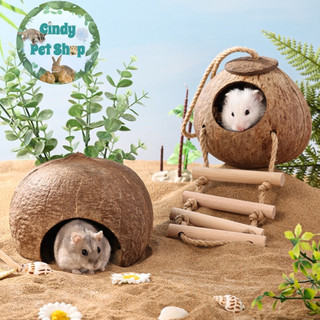 Nhà ngủ hang gáo dừa cho Hamster, Sóc Bông, Sóc Đất, Sóc Bay...
