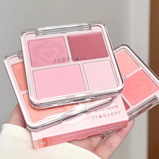 Phấn má hồng Judydoll 4 ô Màu má hồng và bắt sáng Tự Nhiên Làm Sáng Gương mặt Cho Mọi Tone Da 9g