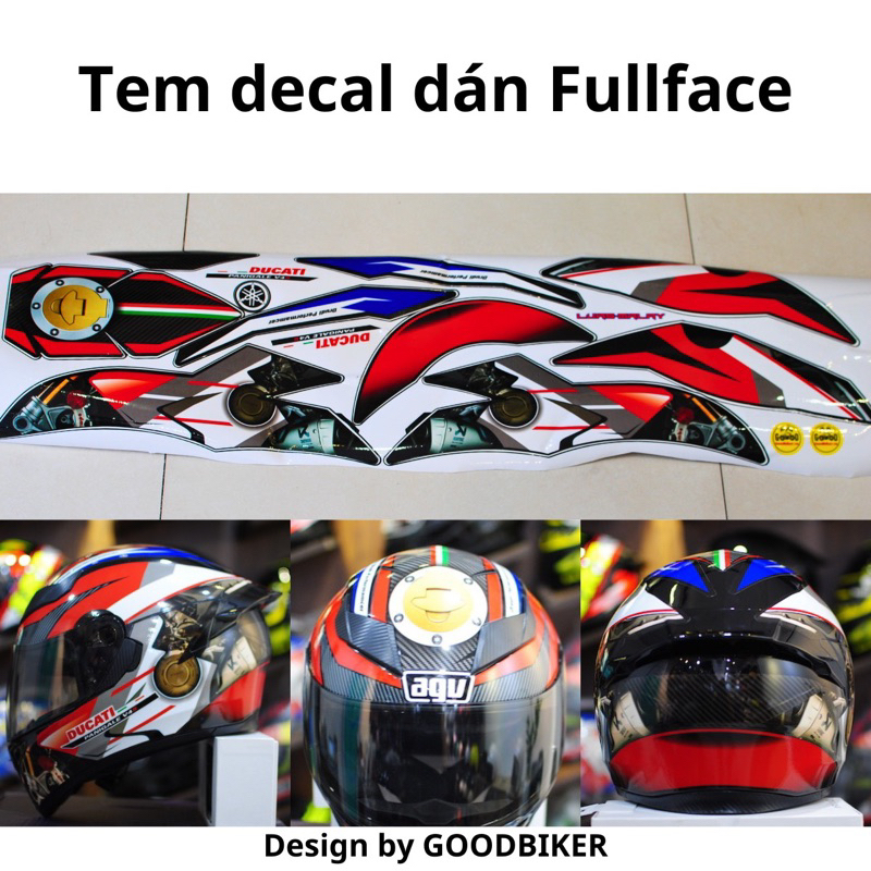 Tem Ducati dán mũ Fullface