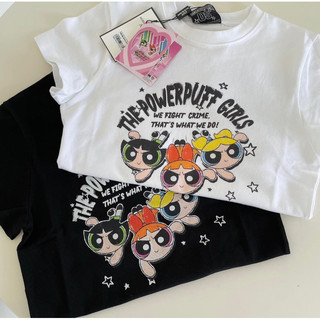 Áo thun croptop adlv x the powerpuff girl crayon artwork