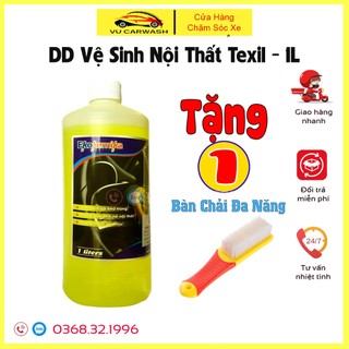 Dung Dịch Vệ Sinh Nội Thất - Hóa Chất Làm Sạch Ghế Da, Nhựa, Taplo Ekokemika Texil -1L(chính hãng) TẶNG Bàn Chải Đa Năng