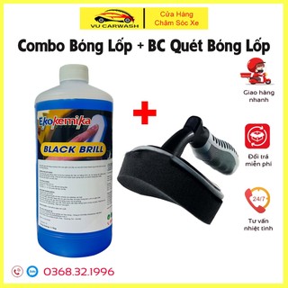 Combo Bóng Lốp - Chổi Quét Bóng Lốp - Bàn Chải Quét Bóng Lốp Ô tô, Xe máy