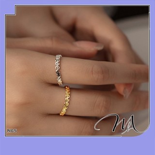 Nhẫn nữ Titan không gỉ dãy dolar rỗng nối độc lạ - Măng’s House N65