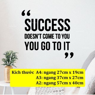 Decal Trong Dán Tường Chữ Makes Dream Work Trang Trí Phòng Học/Văn Phòng, Có keo dán, Chống Nước