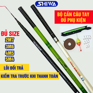 Combo Cần Câu Tay Shimano Trúc Xanh 3H Cacbon Cao Cấp Tải Cá 3-5kg, Bộ Cần Câu Đài Giá Rẻ 2m7-3m6-4m5-5m4 Đồ Câu Shiwa
