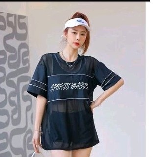 Áo bơi nữ khoác ngoài phối lưới thể thao