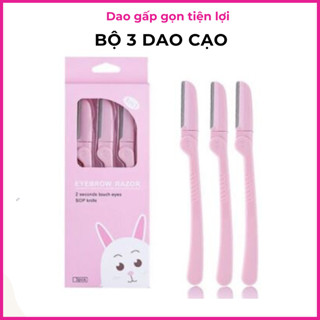 Bộ 3 dao cạo chân mày cao cấp - Thỏ hồng