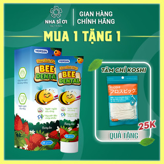 Kem đánh răng cho bé BEE DENTAL hương dâu 45gr, ngăn ngừa sâu răng, làm sạch khoan miệng