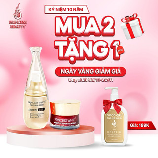Combo serum + kem nám princess white