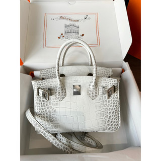 Túi Her.mes Birkin himalya bạch tạng nguyên bản size 20cm da bò fullbox