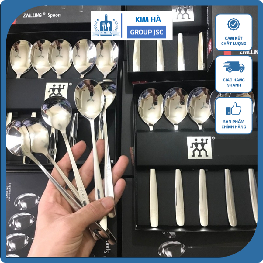 Thìa inox 304 Zwilling đức set 5 chiếc kèm theo hộp, chống gỉ thiết kế tinh tế tiện lợi sang trọng -