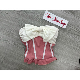 ÁO ỐNG CÚP PHỐI NƠ CÓ KÈM MÚT ĐỆM