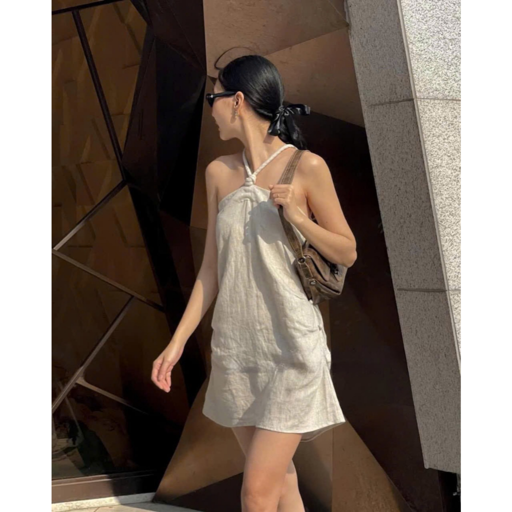 Váy thiết kế ByCENCI nữ chất liệu vải đũi xước cao cấp - Dress Voan Women