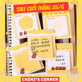 🗒️vpp-giấy ghi chú🗒️sấp 30 giấy take note, ghi chú hoạ tiết nhân vật capybara