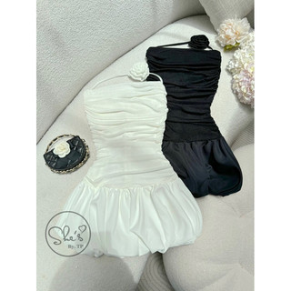 Váy rúm trễ vai chân bồng PKT