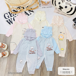 Body dài liền mũ bộ body bé trai bé gái sơ sinh chất petit cao cấp mềm mịn mát lạnh thoáng mát thấm hút mồ hôi co dãn