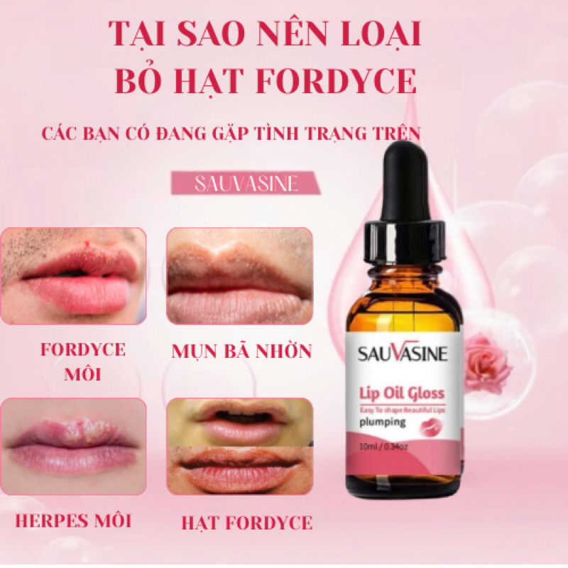 Serum Dưỡng Môi Lip Oil SAUVASINE - Tinh Chất Bôi Môi Hạt SAUVASINE Cung Cấp Ẩm, Ngăn Ngừa Nứt Nẻ Và Giảm Khô Môi