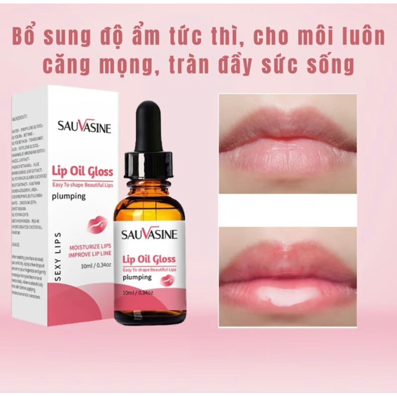 Serum Dưỡng Môi Lip Oil SAUVASINE - Tinh Chất Bôi Môi Hạt SAUVASINE Cung Cấp Ẩm, Ngăn Ngừa Nứt Nẻ Và Giảm Khô Môi