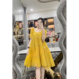 Váy tơ ren cổ vuông sm