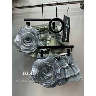Chân váy jeans hoa hàng QCL1