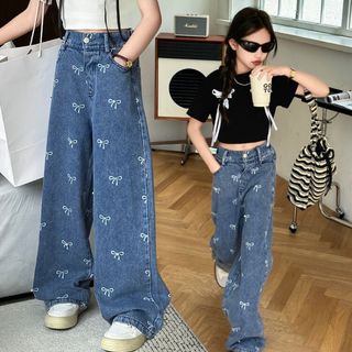quần jean quần bò nơ hottrend bé gái size đại QJ33 size 130-170 25-50 kg thời trang trẻ em hàng quảng châu