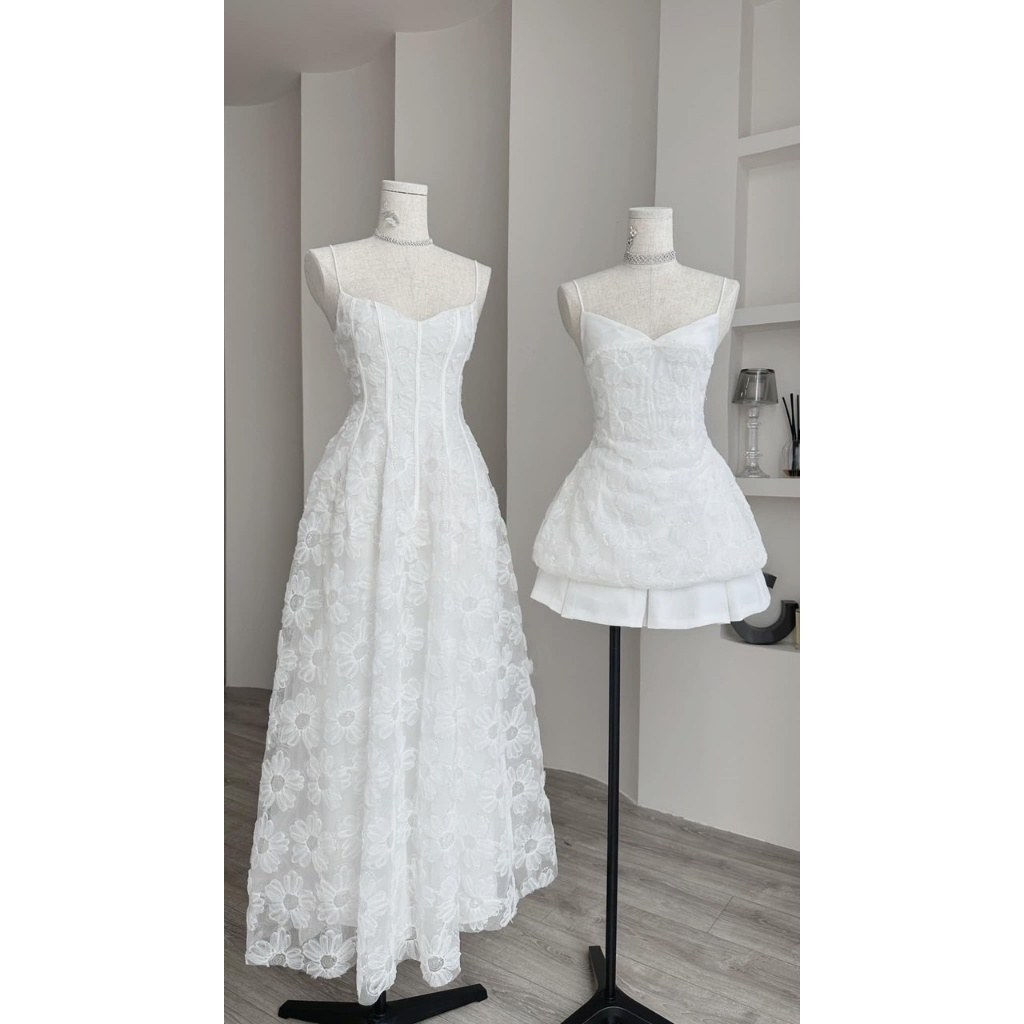 Đầm maxi ren trắng 2s kim sa Selena Dress | BigBuy360 - bigbuy360.vn