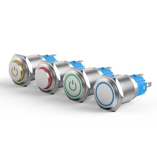 Nút nhấn inox, công tắc nguồn nhấn giữ trạng thái có đèn led 12mm - 16mm - 19mm - 22mm