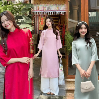 Áo dài cách tân đỏ hàng đẹp
