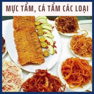Mực xé tẩm gia vị các loại, hải sản khô mực khô tẩm, mực khô cá khô đặc sản nha trang 200gr/500gr