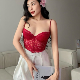 Bộ bra ren ct4 vai dây mảnh có gọng mút melingerie