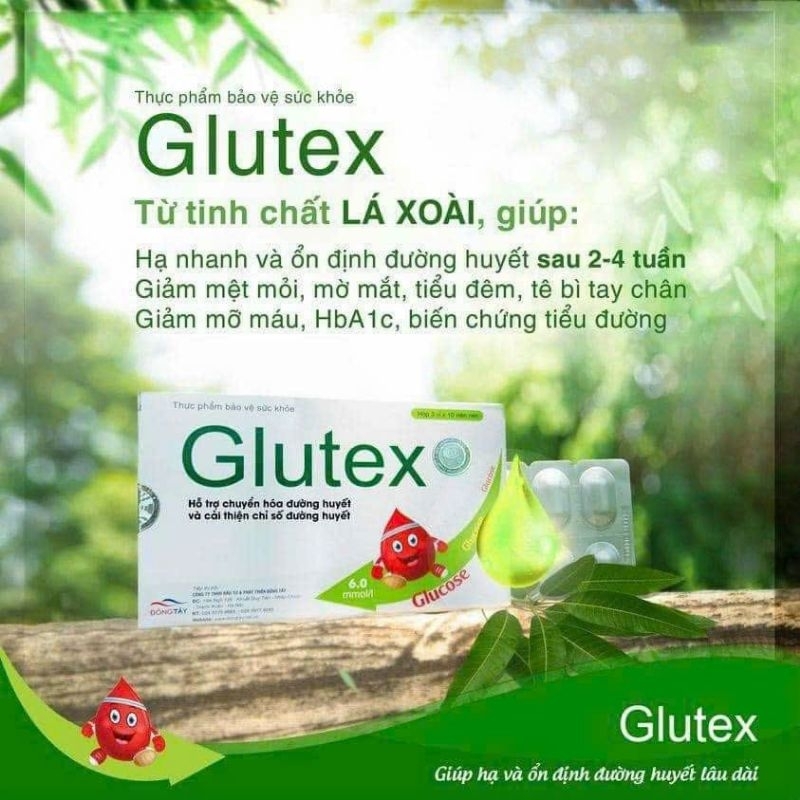 Glutex - giúp hạ đường huyết, kiểm soát đường huyết và ngăn ngừa biến chứng đái tháo đường