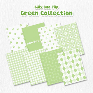 [GREEN COLLECTION] Giấy Bao Tập, Bao Vở, Bao Sách Giáo Khoa Màu Xanh Lá Pastel A5 B5 | mal’s corner