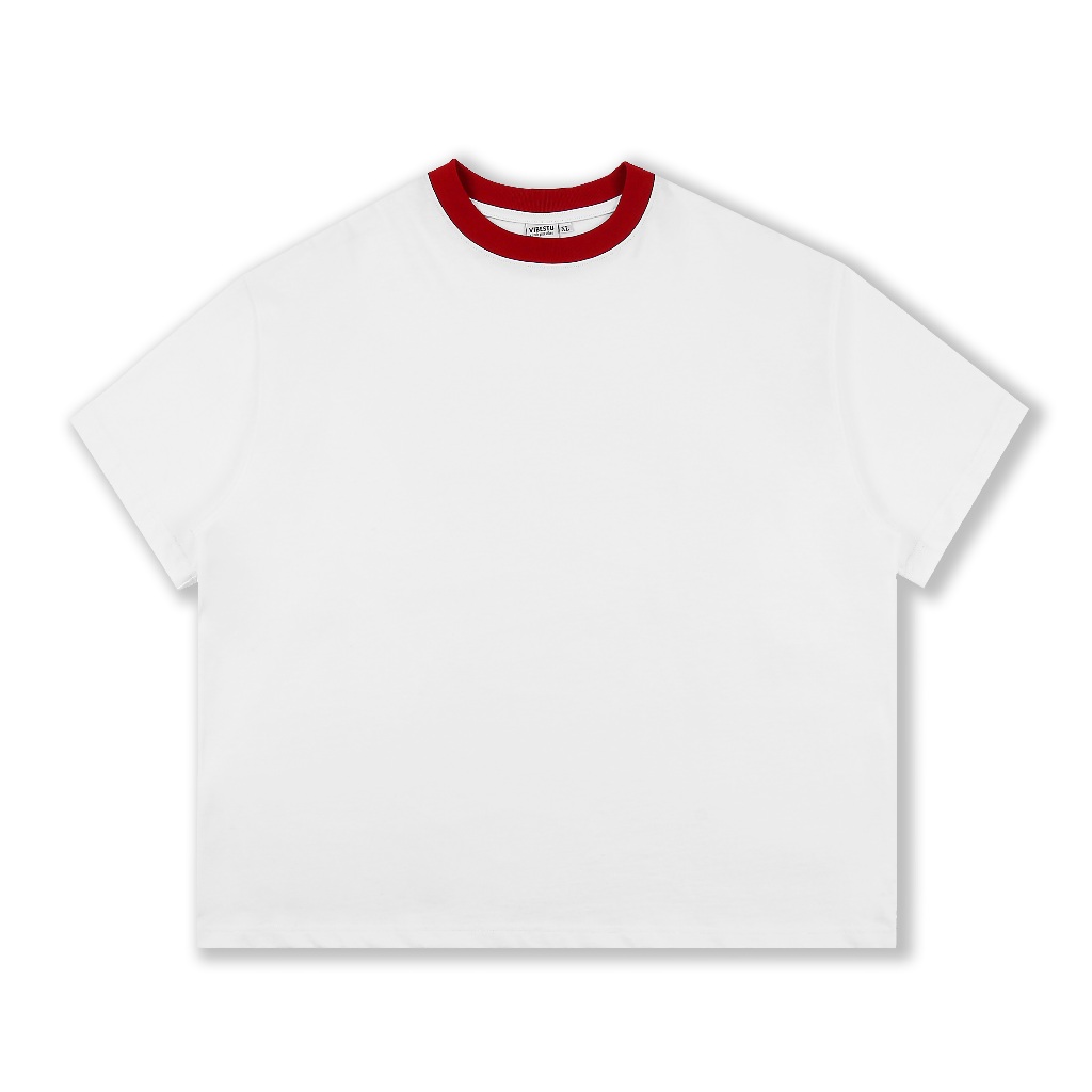 Áo Thun Trơn Phối Cổ Local Brand VIBESTU , Áo Thun Boxy Form Rộng Unisex 250Gsm 100% Cotton | BigBuy360 - bigbuy360.vn