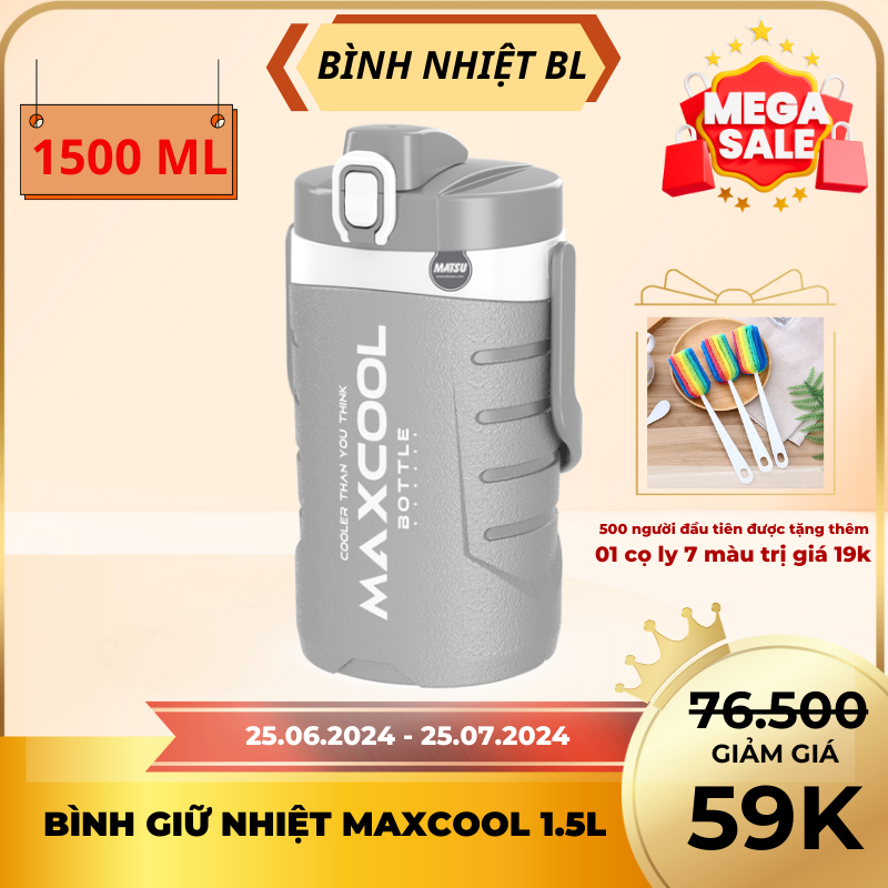 Bình Đá Giữ Nhiệt Duy Tân Maxcool 1.5L - Bình Giữ Nhiệt Nhựa, Tùy Chọn Màu - Hàng Chuẩn